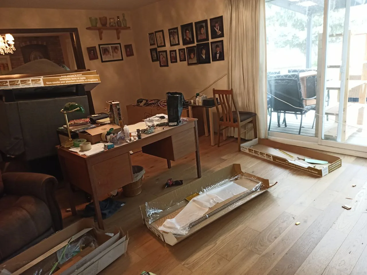 Hardwood Install Living Room In Progress — Stampede Flooring Calgary