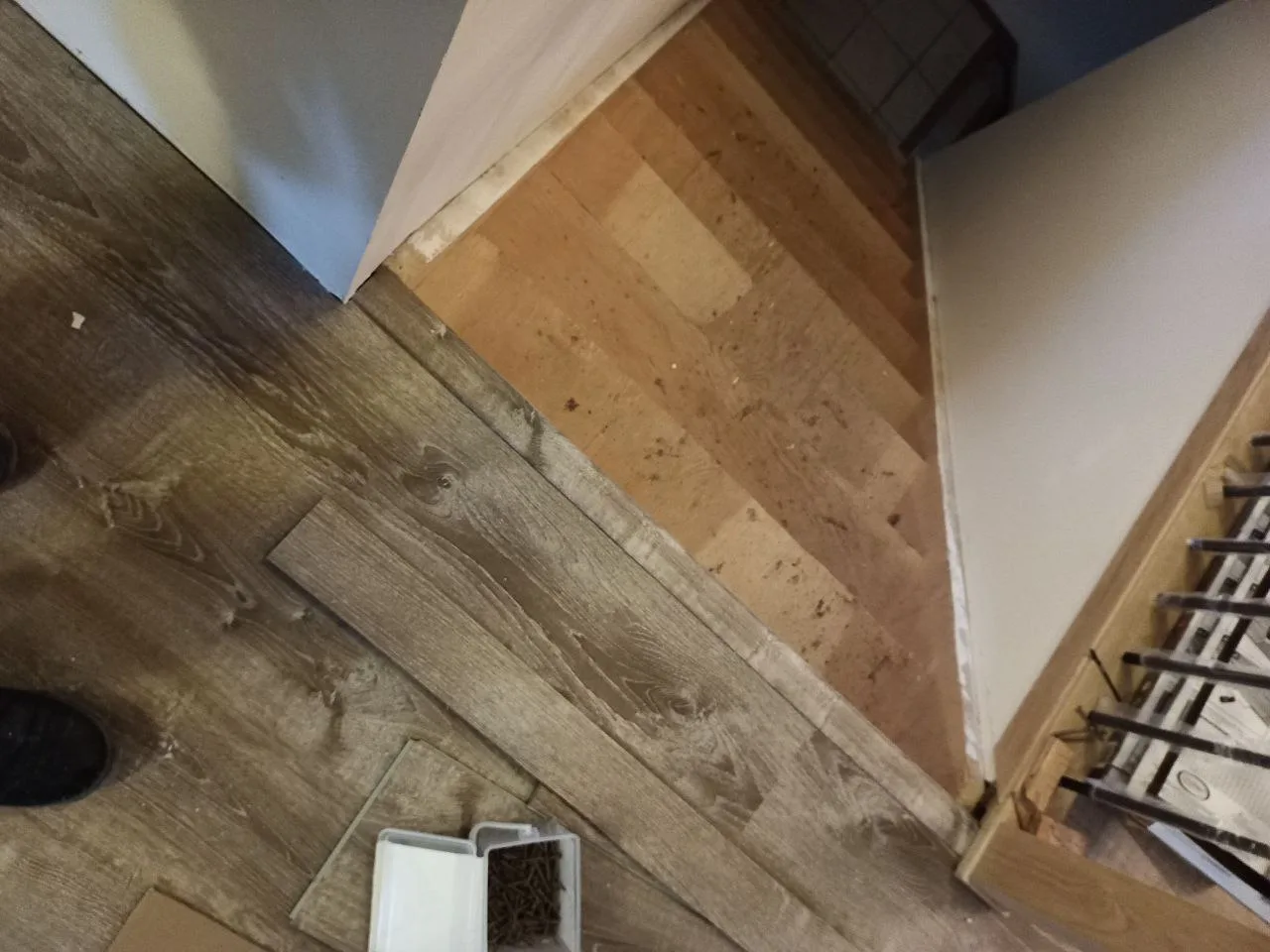 Lvp Install Grey Staircase — Stampede Flooring Calgary